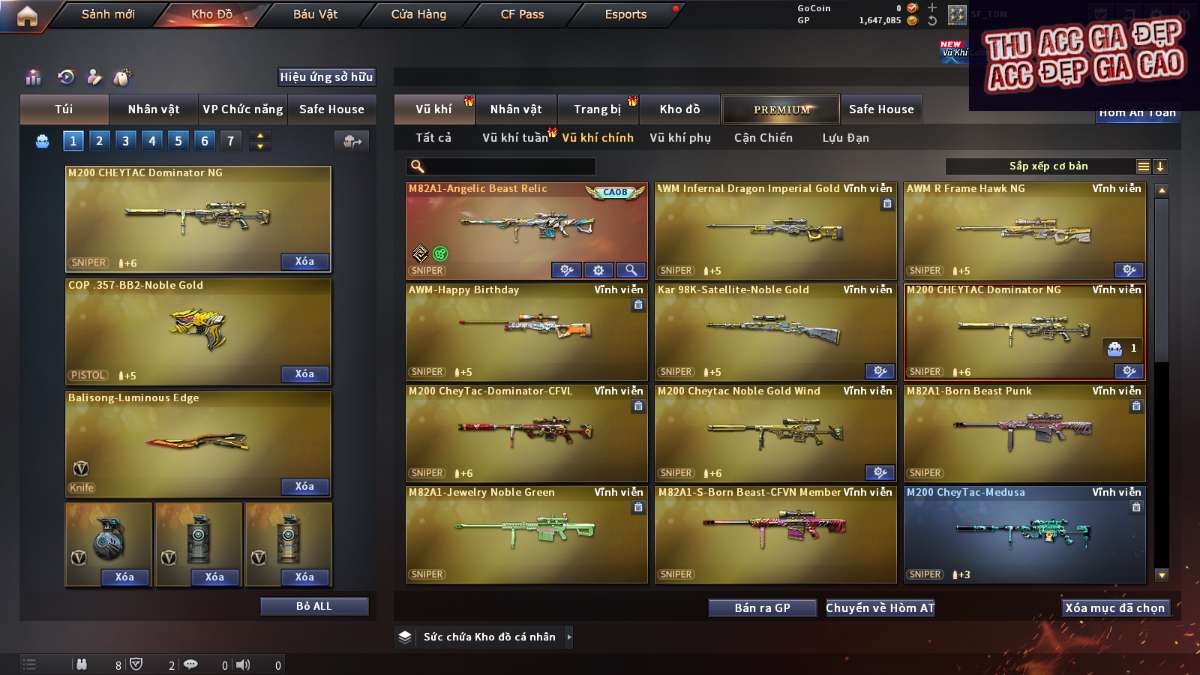 shop acc cf uy tin gia re